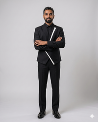 Black bandhgala with white diagonal sash